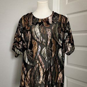 Vintage A.C. Sport Sheer Metallic Top-Condition: Fair-Size: 22W